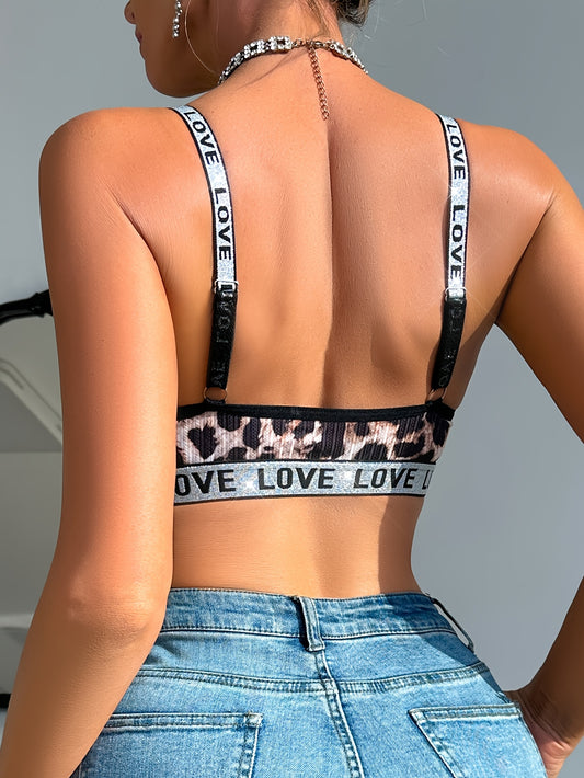 Soutien-gorge sexy imprimé léopard pour femme