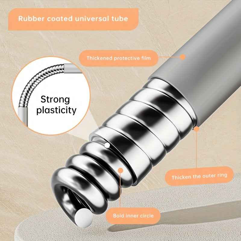 Musurjoy Bathroom Shower System Wall Mounted Showerhead Bracket, Adjustable Angle Showerhead Bracket, Silvery-Black-Gray, No Drill Installation, Wall Mount, Father's Day Gift, New Summer Product