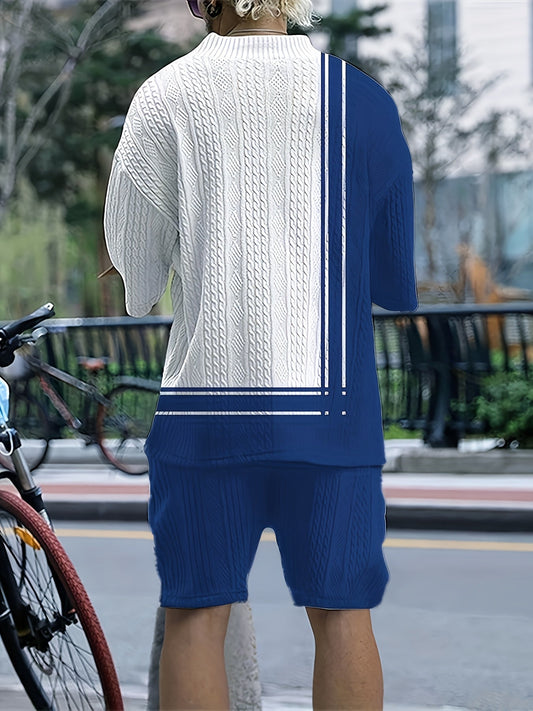 Costume décontracté en jacquard Short ample à manches courtes - Topdecheztop.fr