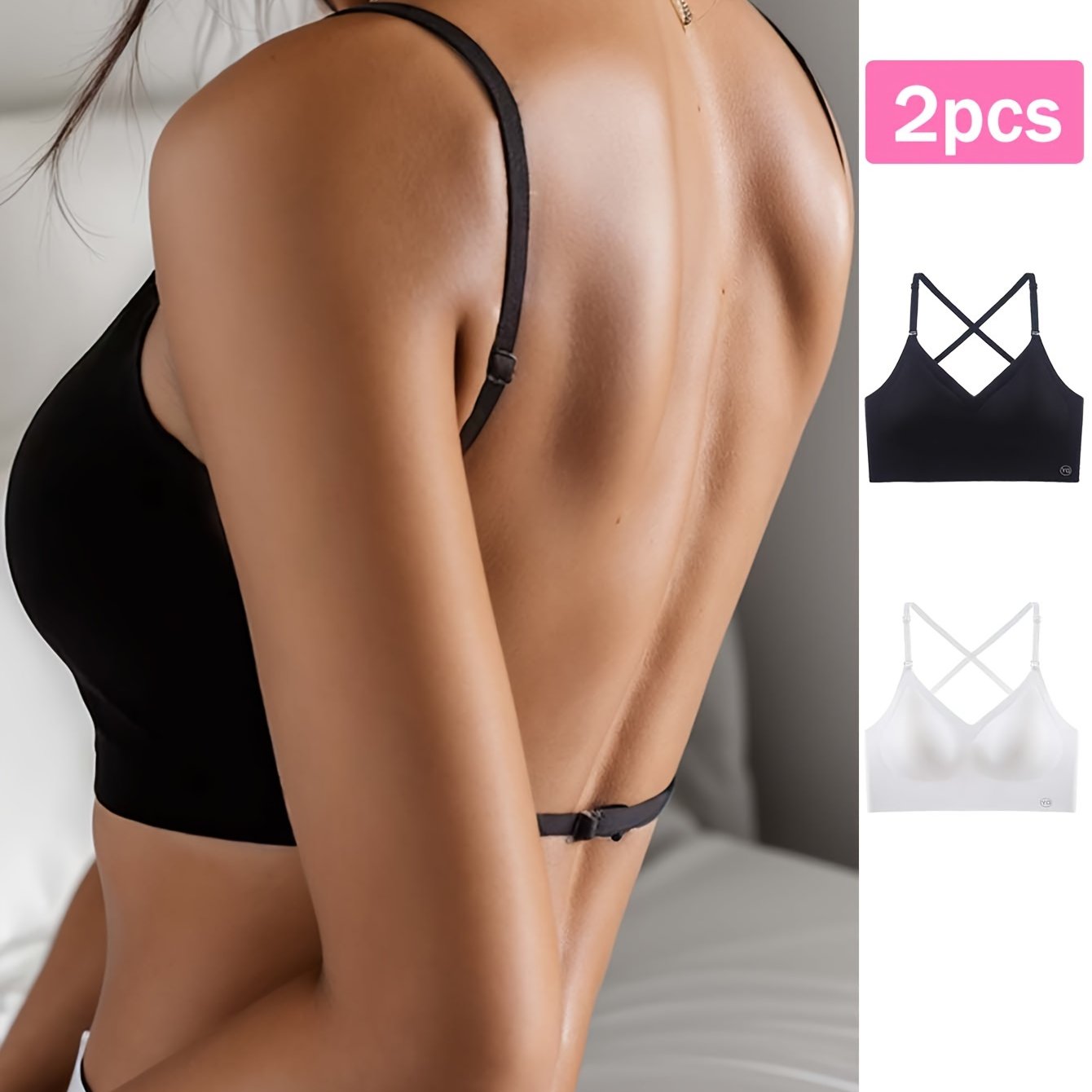 Ensemble soutien-gorge dos nu sans coutures, 2 PCS - Topdecheztop.fr