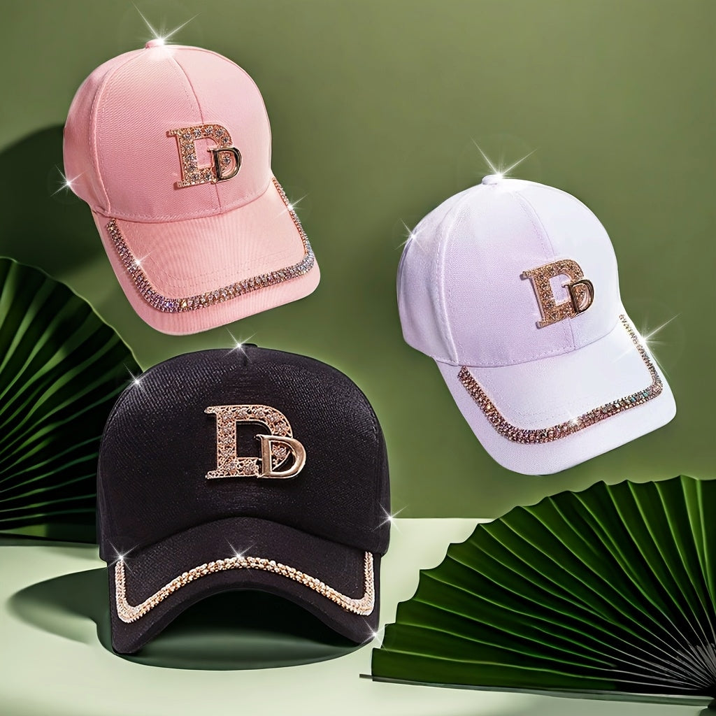 Casquette de baseball avec strass, 100 % polyester - Topdecheztop.fr
