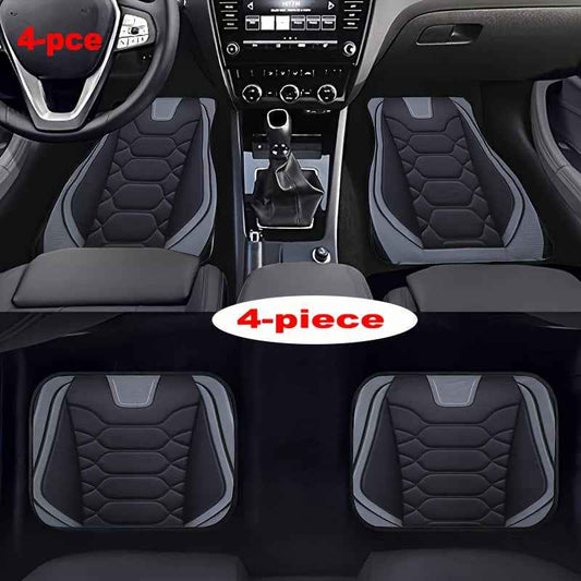 2D Flat Printing | 2Dflat 4pcs Universal Size Polyester Car Floor Set, New Muscle Print, Non-3D, Non-Slip, with Universal Driving Position, Suitable for All Occasions
