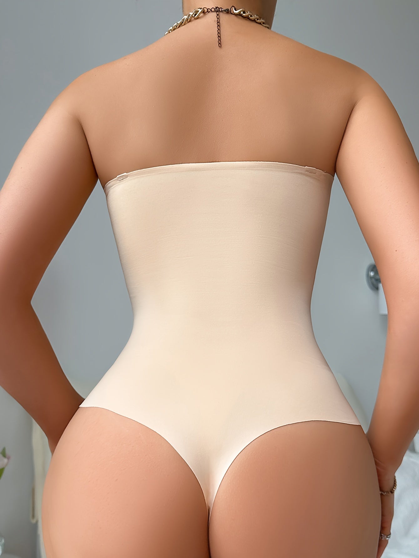 Solid Seamless Strapless Front Closure Bodysuit, Slimmer Bodyshaper, Women's Underwear & Shapewear - Topdecheztop.fr