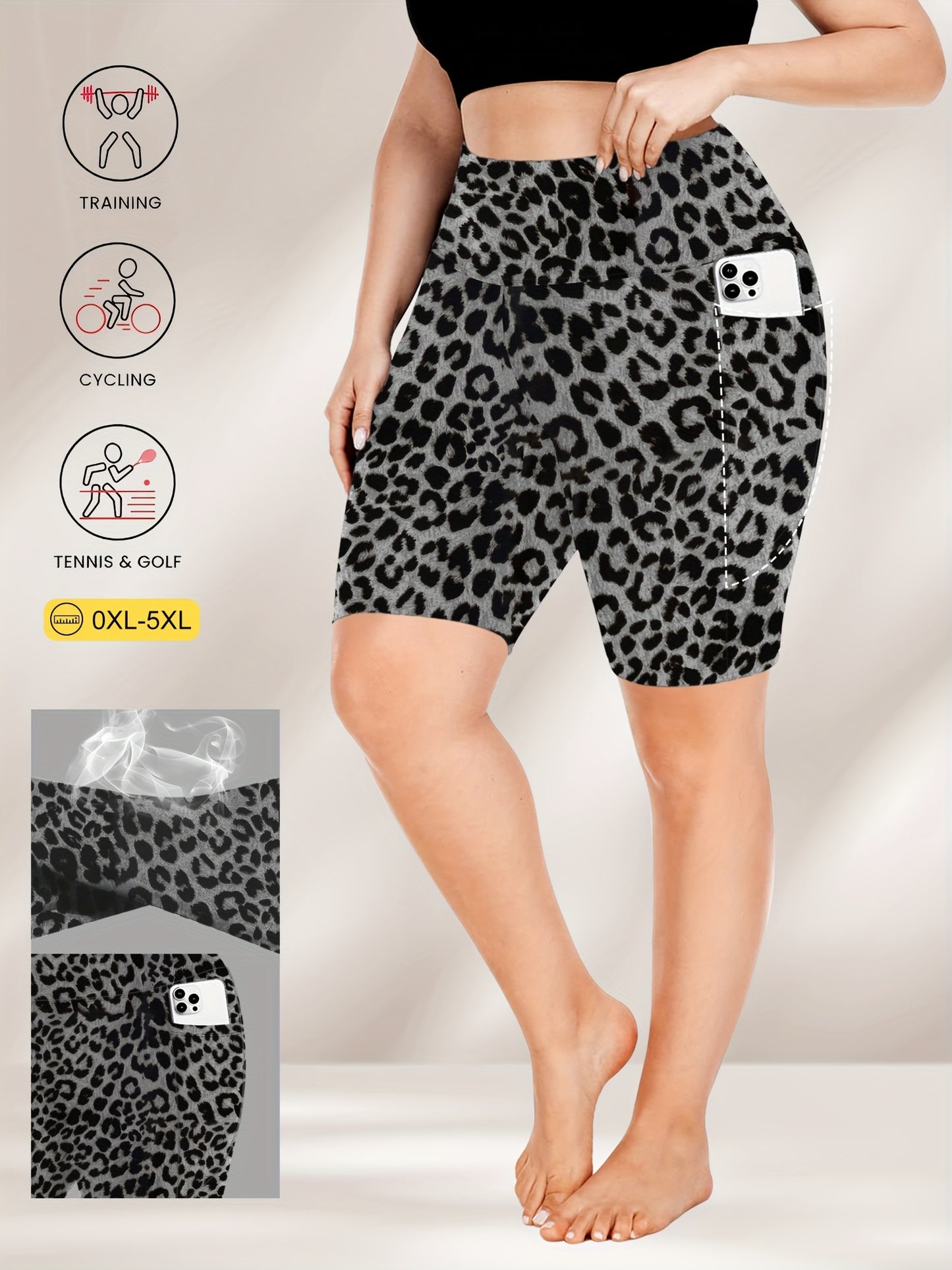 Lot de 3 bermudas taille haute avec poches en forme de lune, grande taille - Topdecheztop.fr