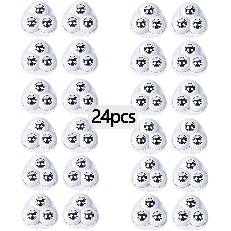 Lot de 24 roulettes pivotantes auto-adhésives, idéales pour les projets de bricolage