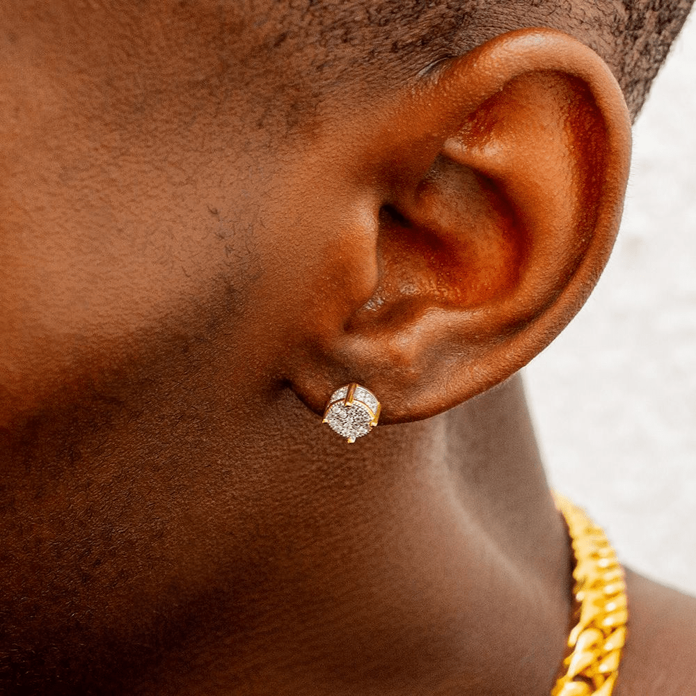 Lot de 2 boucles d'oreilles hip-hop pour homme