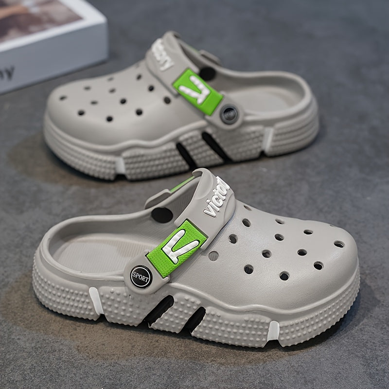 Victory Youngsters' Breathable Clogs - Comfortable, Non-Slip EVA Sandals for Boys & Girls, Durable for Indoor/Outdoor Use, All-Season Footwear in Black, Gray, White, Indoor Outdoor Clogs|Slipon Clogs|Durable Youngsters's Sand - Topdecheztop.fr