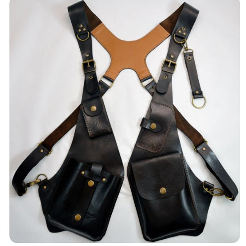 Sac à bandoulière rétro en cuir pour homme