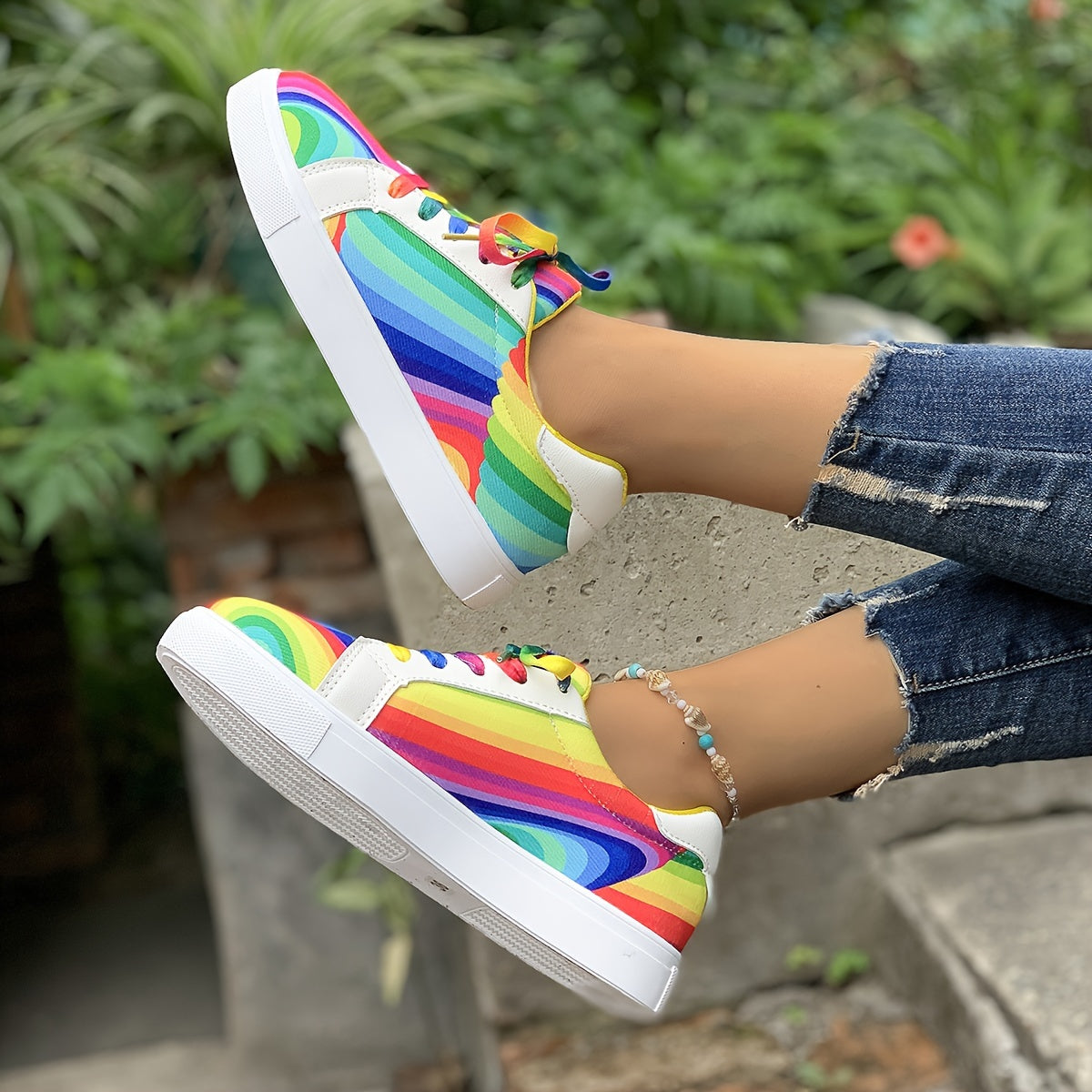 Baskets imprimé coloré pour femmes - Topdecheztop.fr