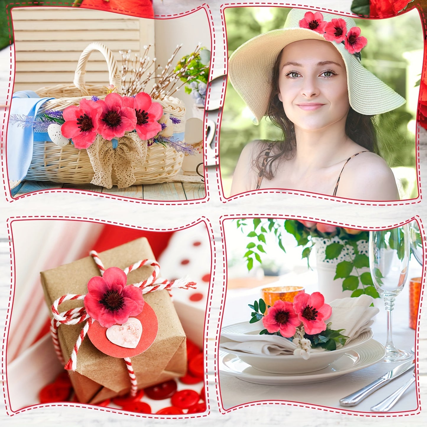 Lot de 30 fausses fleurs sauvages