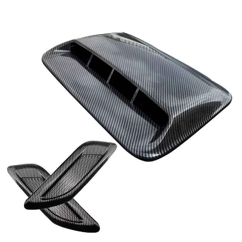 3pcs Automotive Airflow Decoration Air Inlet Cover Small Cover Ventilation Port Stickers Cover Cover Leaf Plates on Both Sides+Middle hood Air Outlet, Suitable for Any Flat bottomed Cover Vehicle