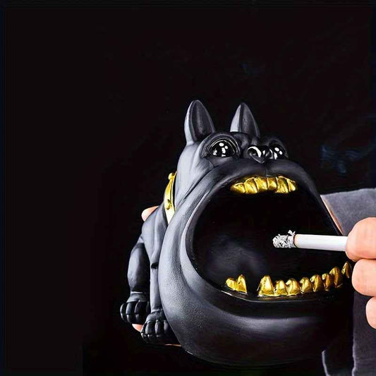 1pc Bully Dog Ashtray Decoration, Key Storage Box, Resin Sculpture Crafts, For Home Room Living Room Office Decor, For Mother's Day Party Spring Graduation School Season Decor Gift