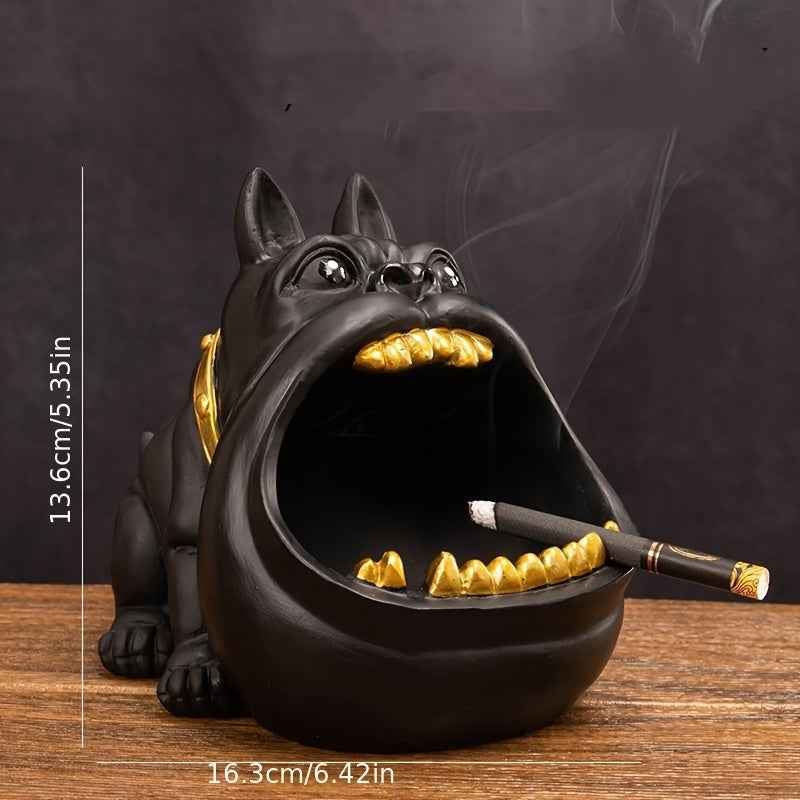 1pc Bully Dog Ashtray Decoration, Key Storage Box, Resin Sculpture Crafts, For Home Room Living Room Office Decor, For Mother's Day Party Spring Graduation School Season Decor Gift