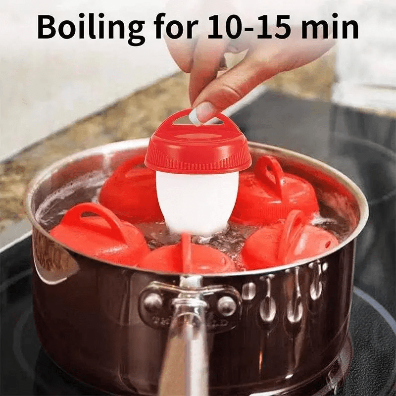 Lot de 6 cuiseurs à œufs antiadhésifs en silicone