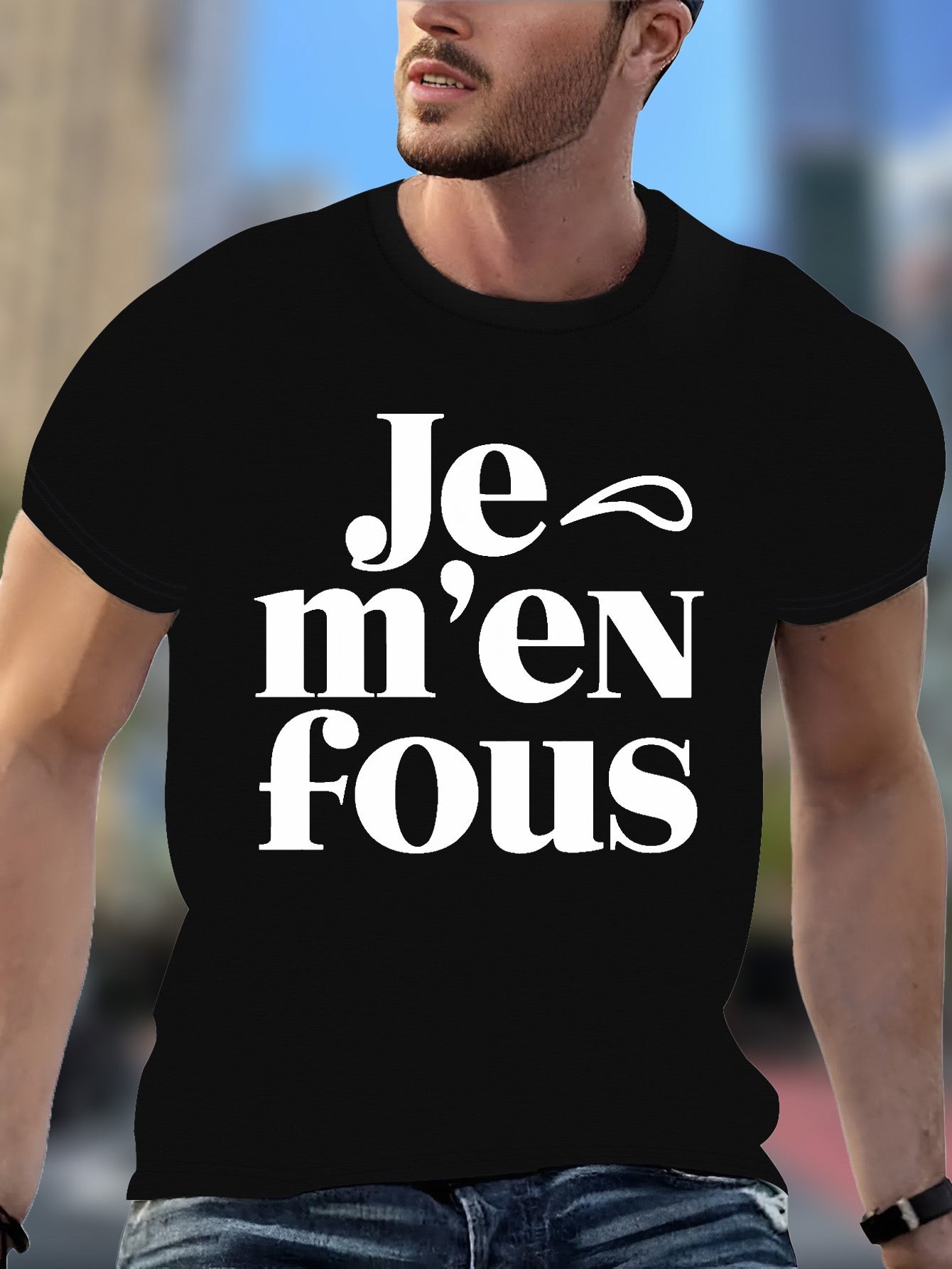 T-shirt graphique « I Don't Care » pour homme