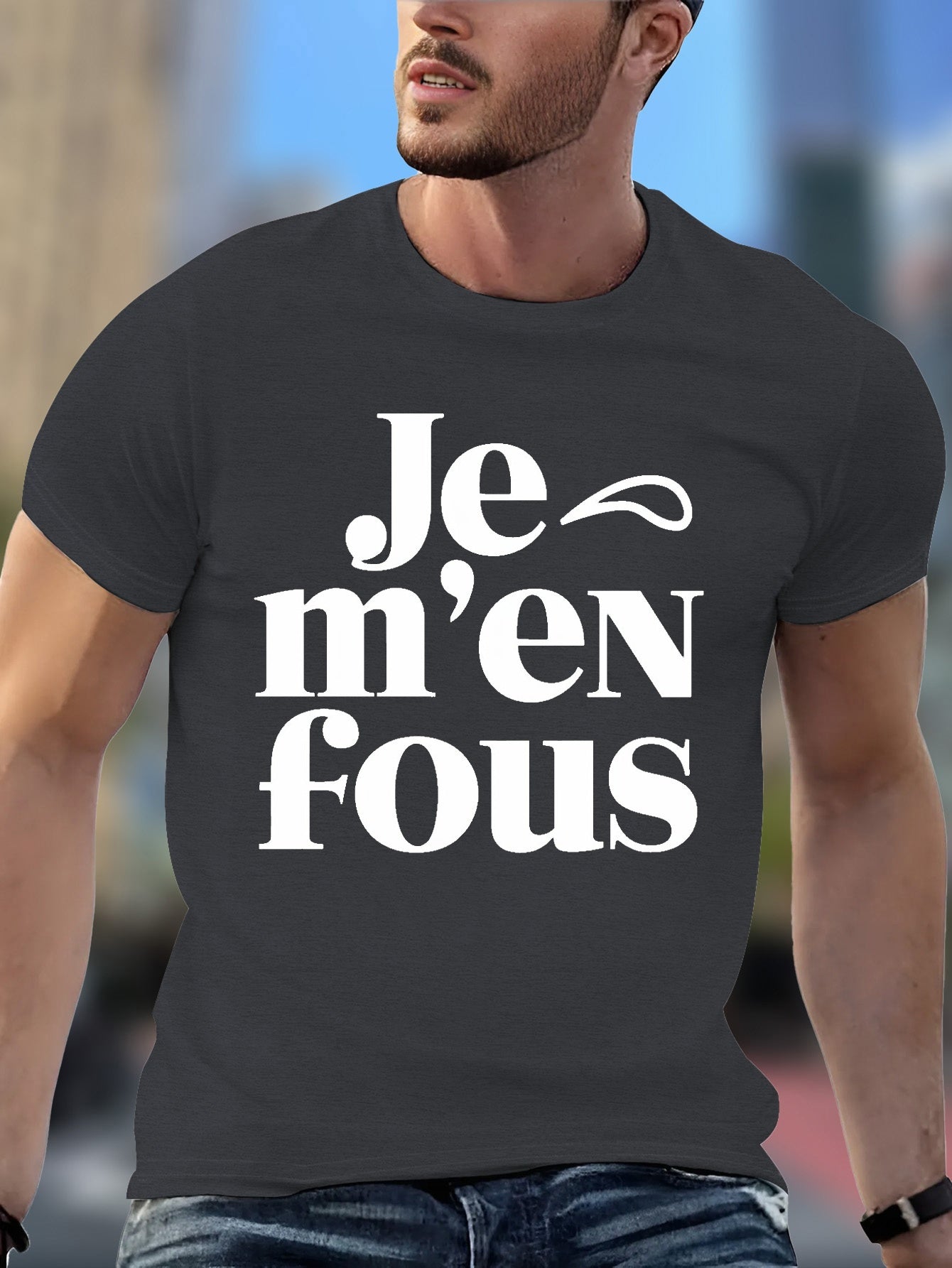 T-shirt graphique « I Don't Care » pour homme
