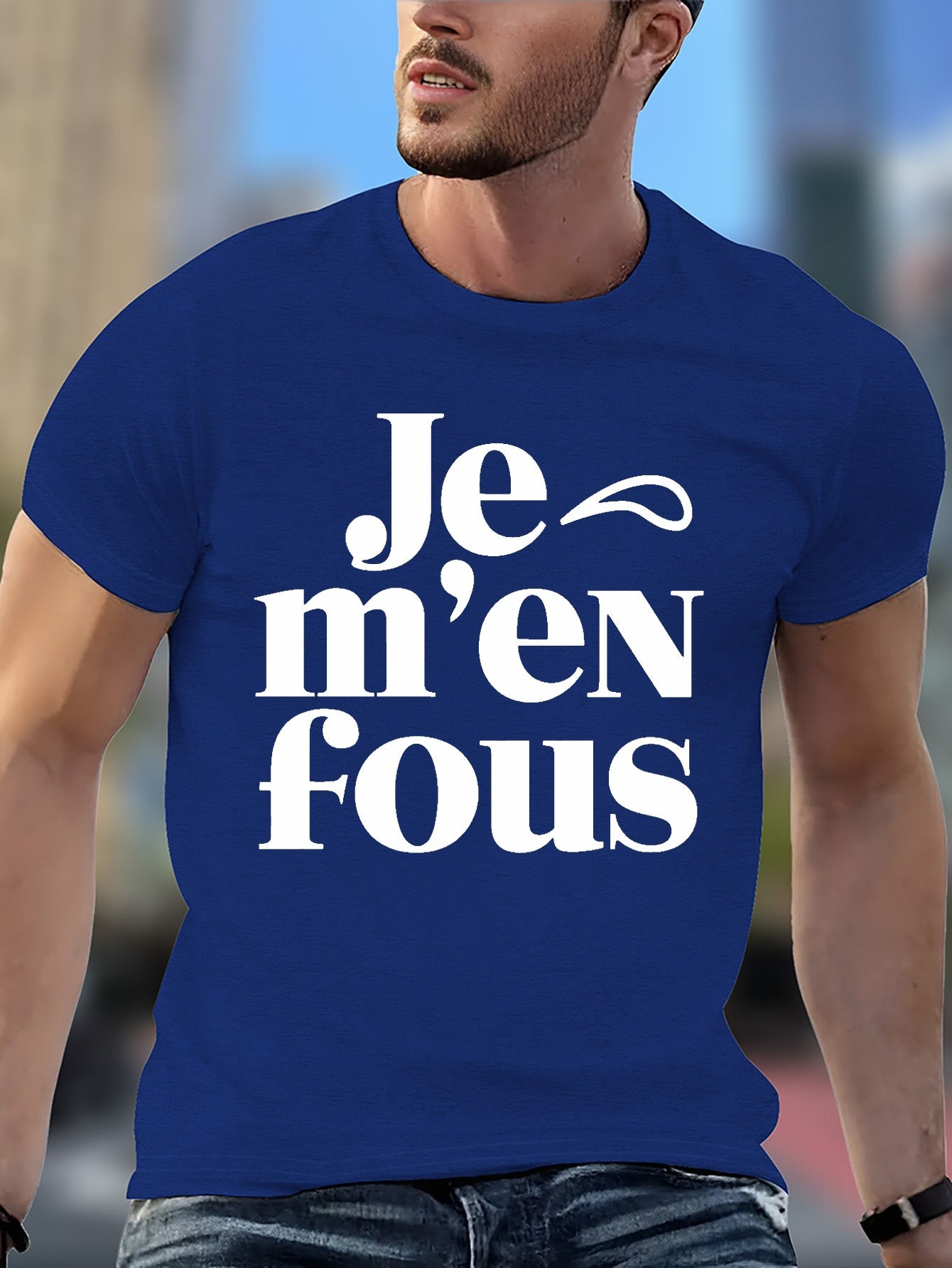 T-shirt graphique « I Don't Care » pour homme