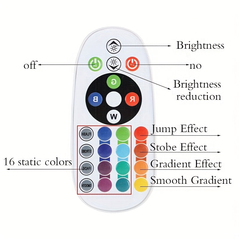 Lampe vase minimaliste moderne RVB, télécommandée, 16 couleurs