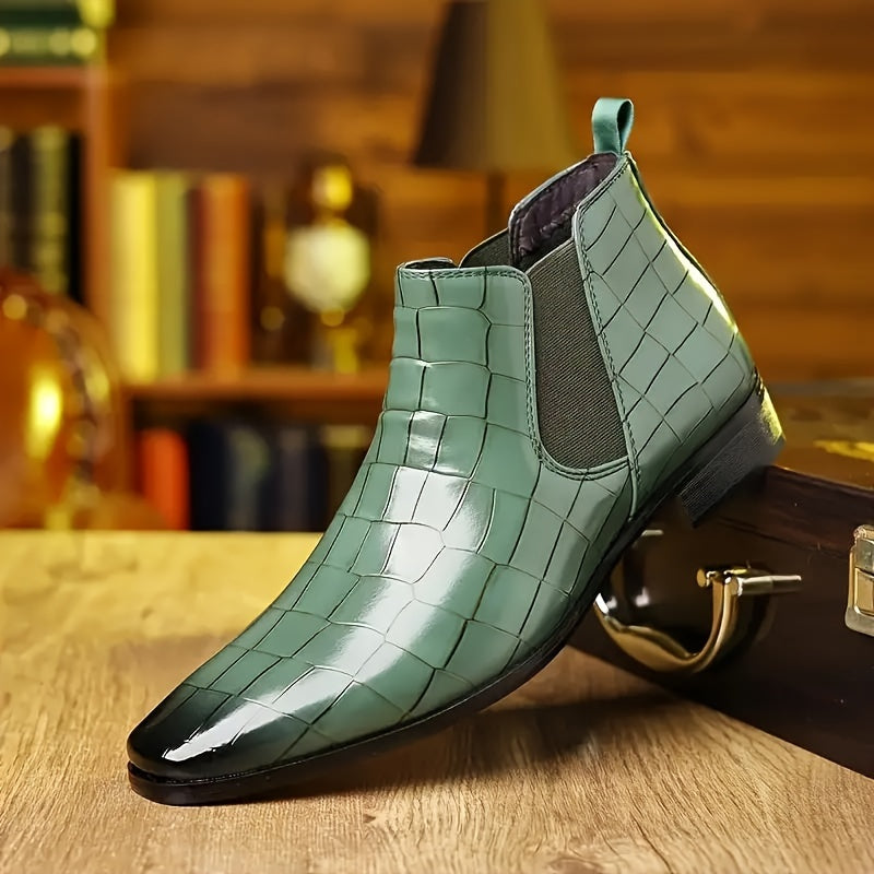 Bottines Chelsea à carreaux pour homme, grandes tailles, résistantes à l'usure