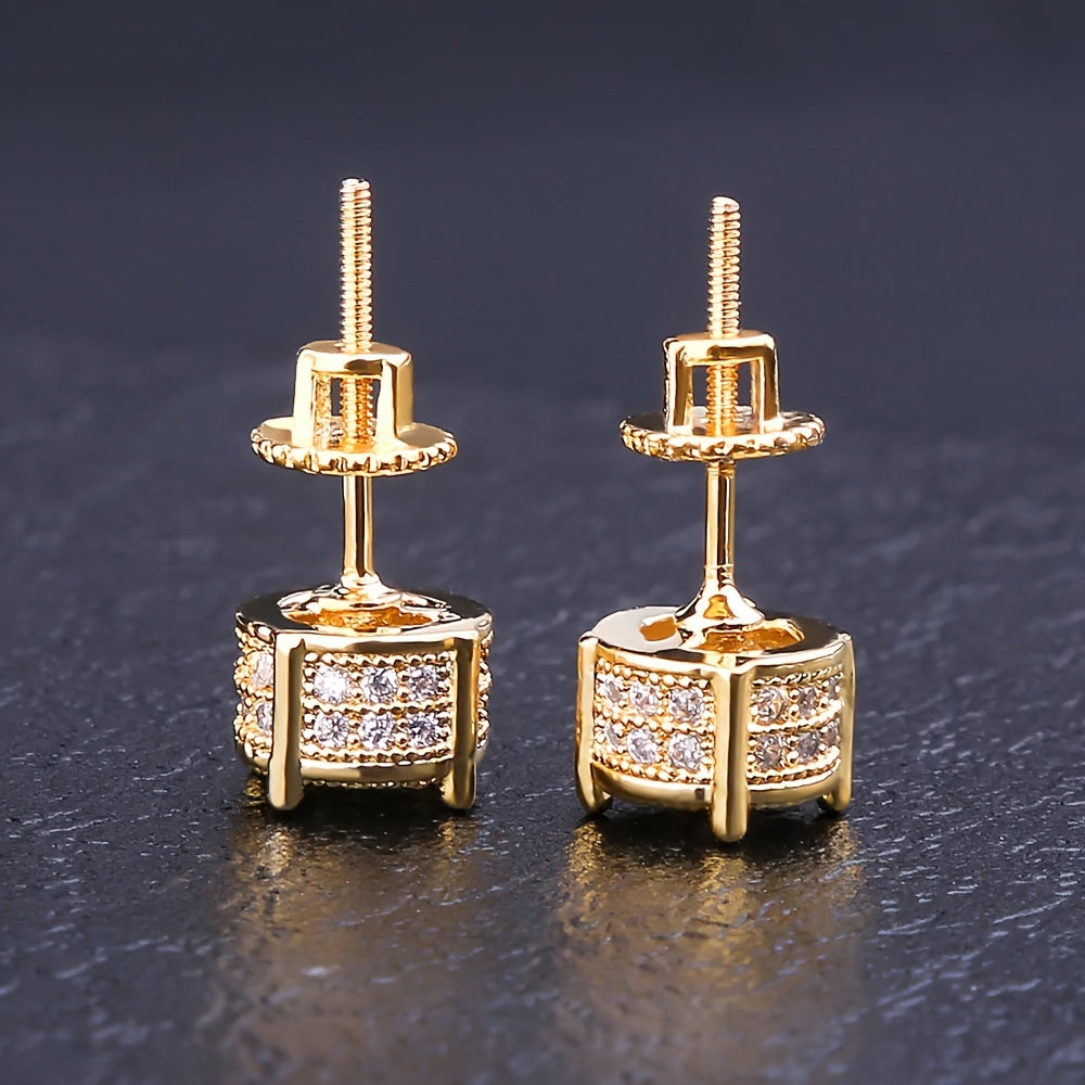 Lot de 2 boucles d'oreilles hip-hop pour homme