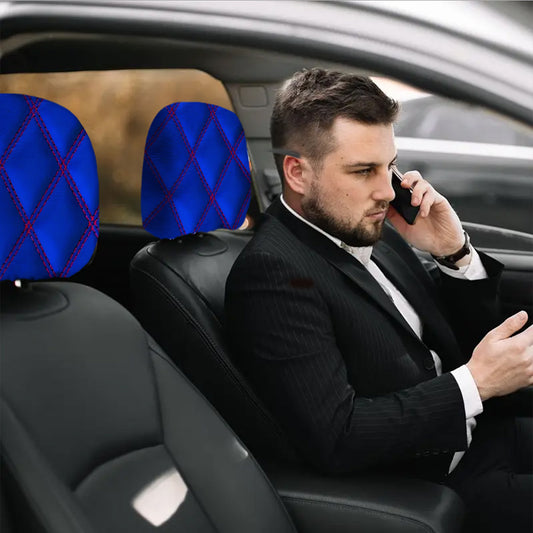 Lot de 2 housses d'appui-tête à motif diamant, matériau souple