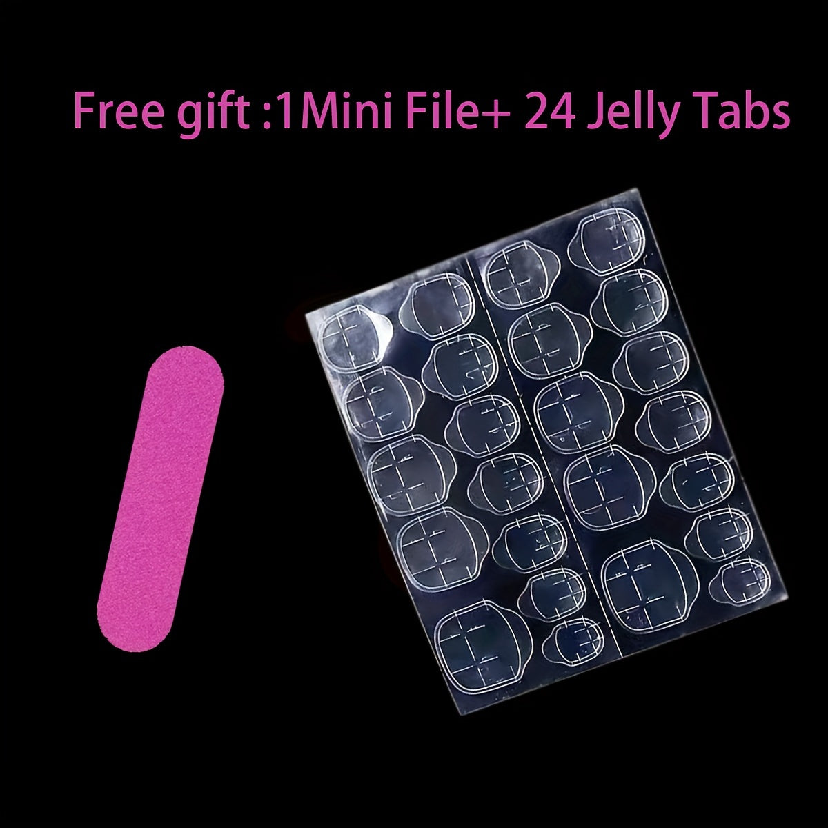 Faux ongles transparents brillants de longueur moyenne