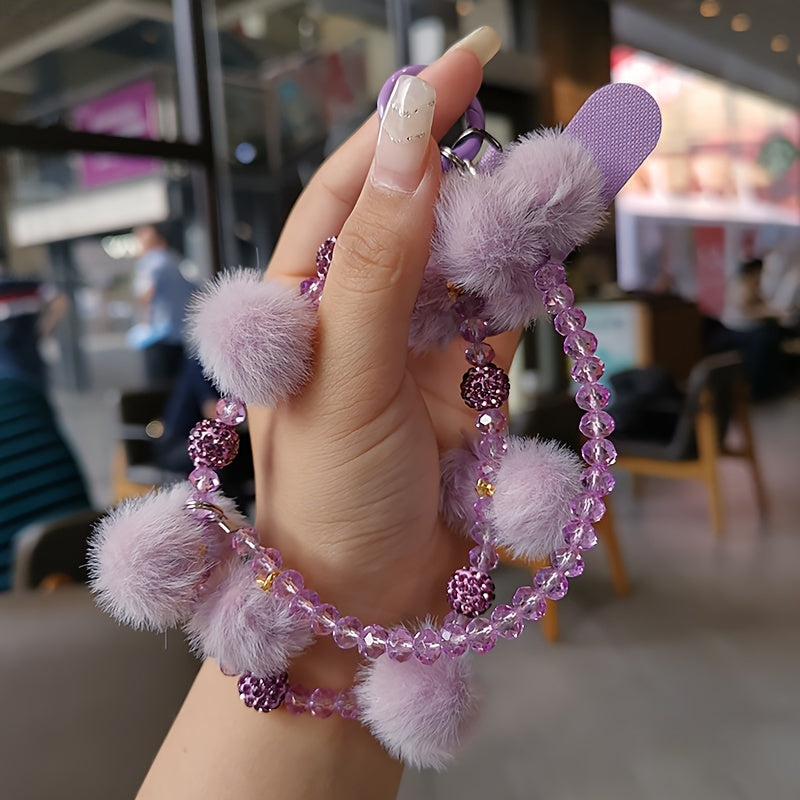 Bracelet en perles de cristal et diamants, cordon pour téléphone portable - Topdecheztop.fr