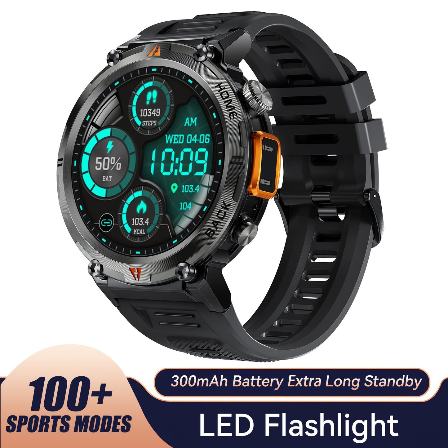 Montre connectée pour homme avec écran TFT 360p, écran 3,68 cm - Topdecheztop.fr