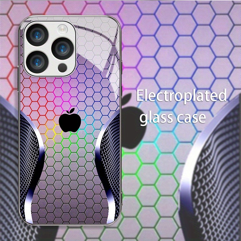 Coque de protection en verre argenté galvanisé de haute qualité avec logo Apple