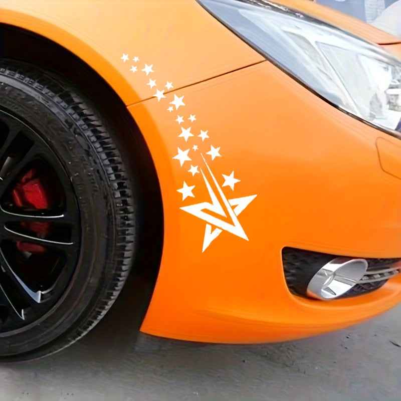 2pcs Car front bumper sports fashion decoration sticker, front and rear bumper scratch cover sticker, car C column fashion sticker, meteor element fashion sticker.