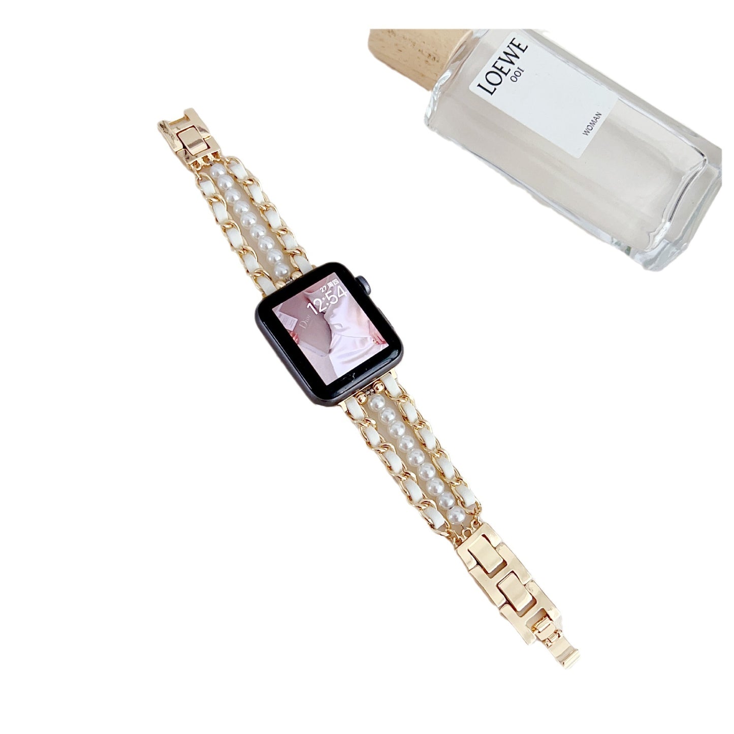Bracelet de montre en cuir avec perles métalliques - Topdecheztop.fr