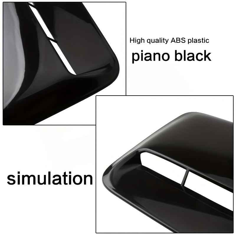 3pcs Automotive Airflow Decoration Air Inlet Cover Small Cover Ventilation Port Stickers Cover Cover Leaf Plates on Both Sides+Middle hood Air Outlet, Suitable for Any Flat bottomed Cover Vehicle
