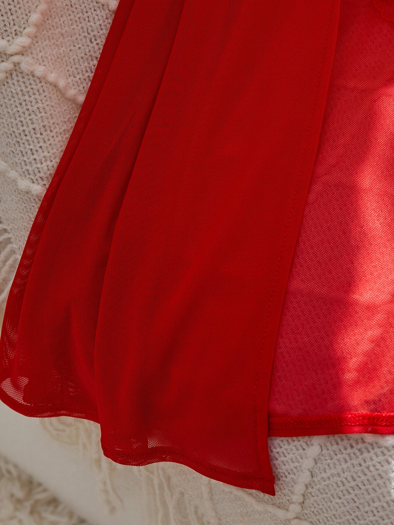 Ensemble de lingerie en dentelle contrastée unie, body et peignoir à col en V - Topdecheztop.fr