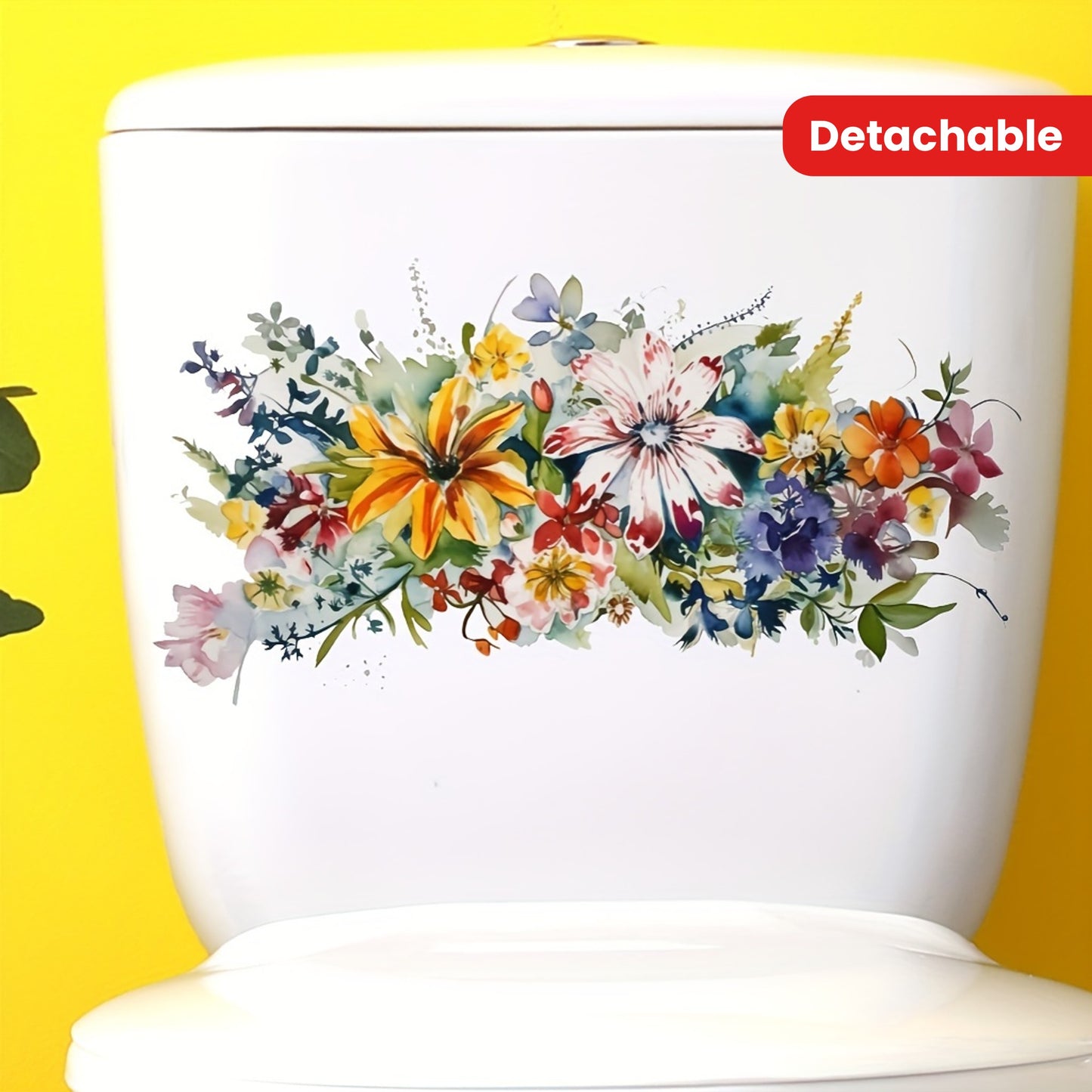 Sticker mural floral aquarelle chic - Autocollant en PVC amovible