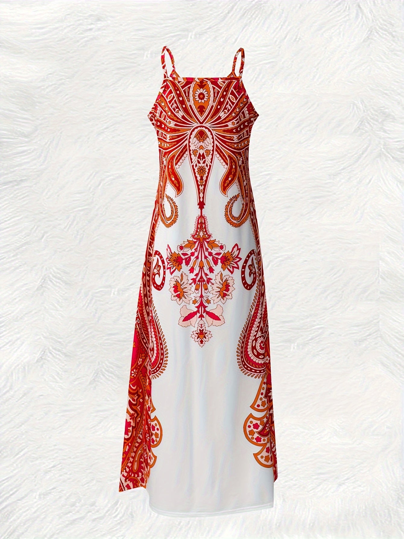 Robe camisole imprimé floral et col en V, robe décontractée sans manches - Topdecheztop.fr