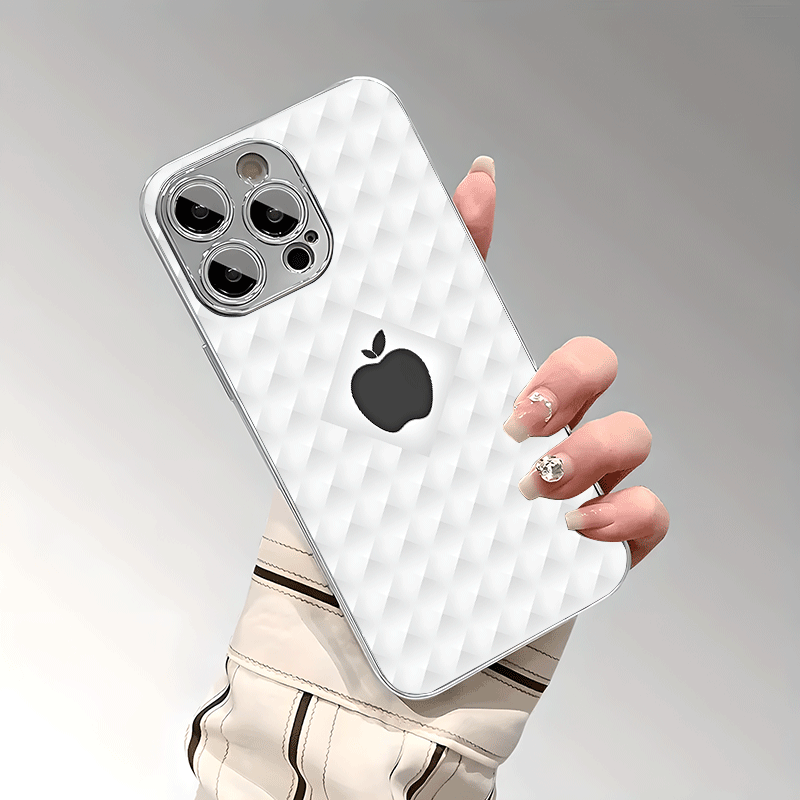 Coque rigide en verre trempé galvanisé avec motif dégradé blanc et noir - Topdecheztop.fr