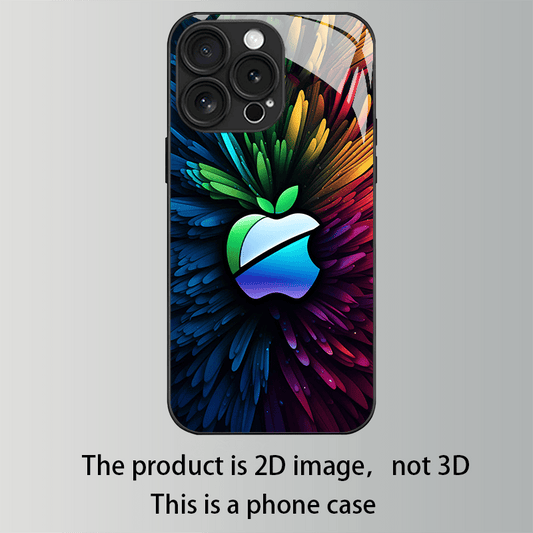Coque en verre HD premium avec logo Apple coloré – Ultra-fine