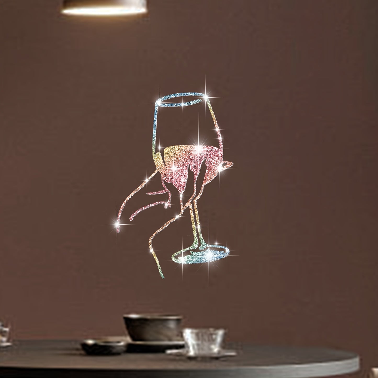 1 autocollant mural élégant en strass pailleté - Topdecheztop.fr