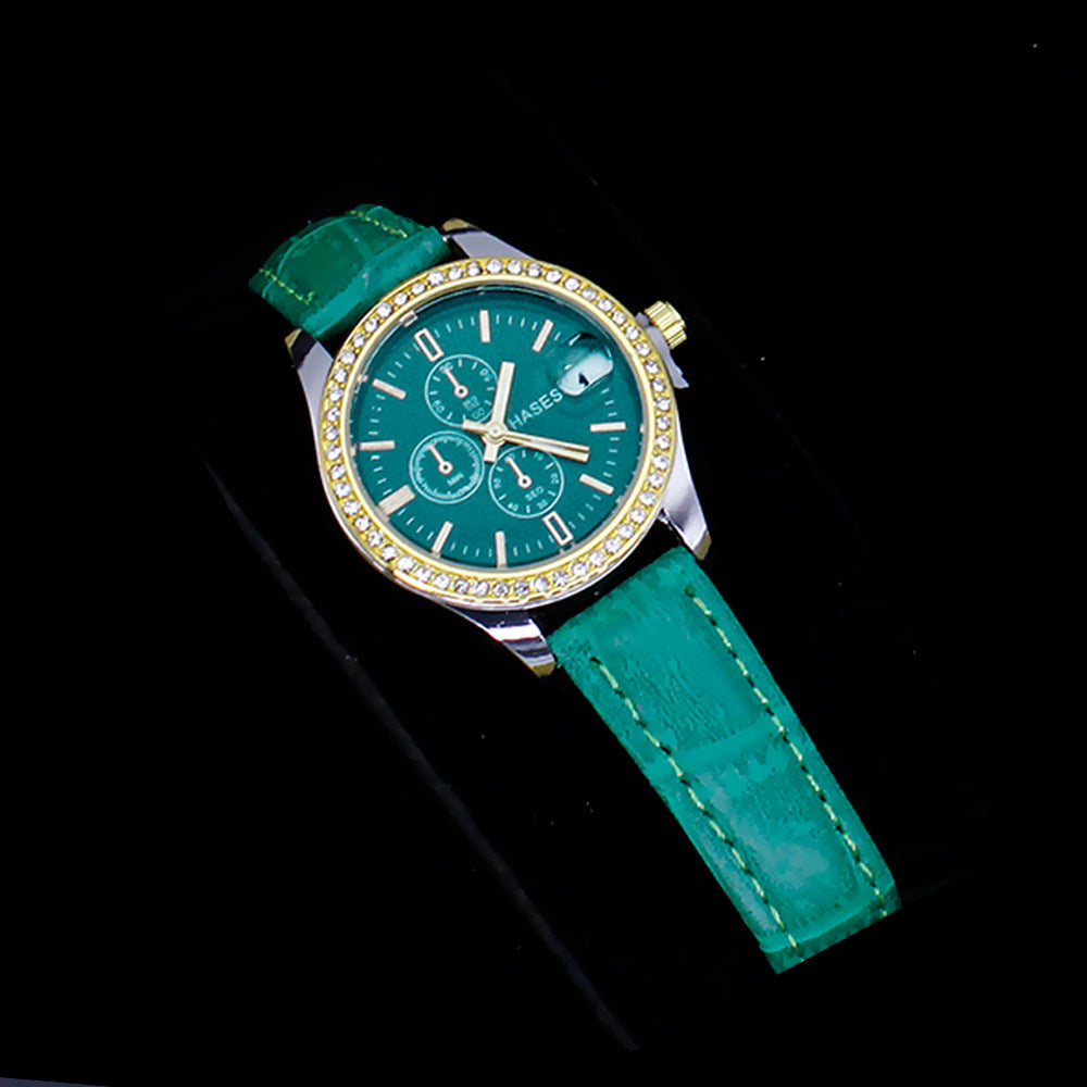 Montre-bijou carrée cinq pièces pour femme