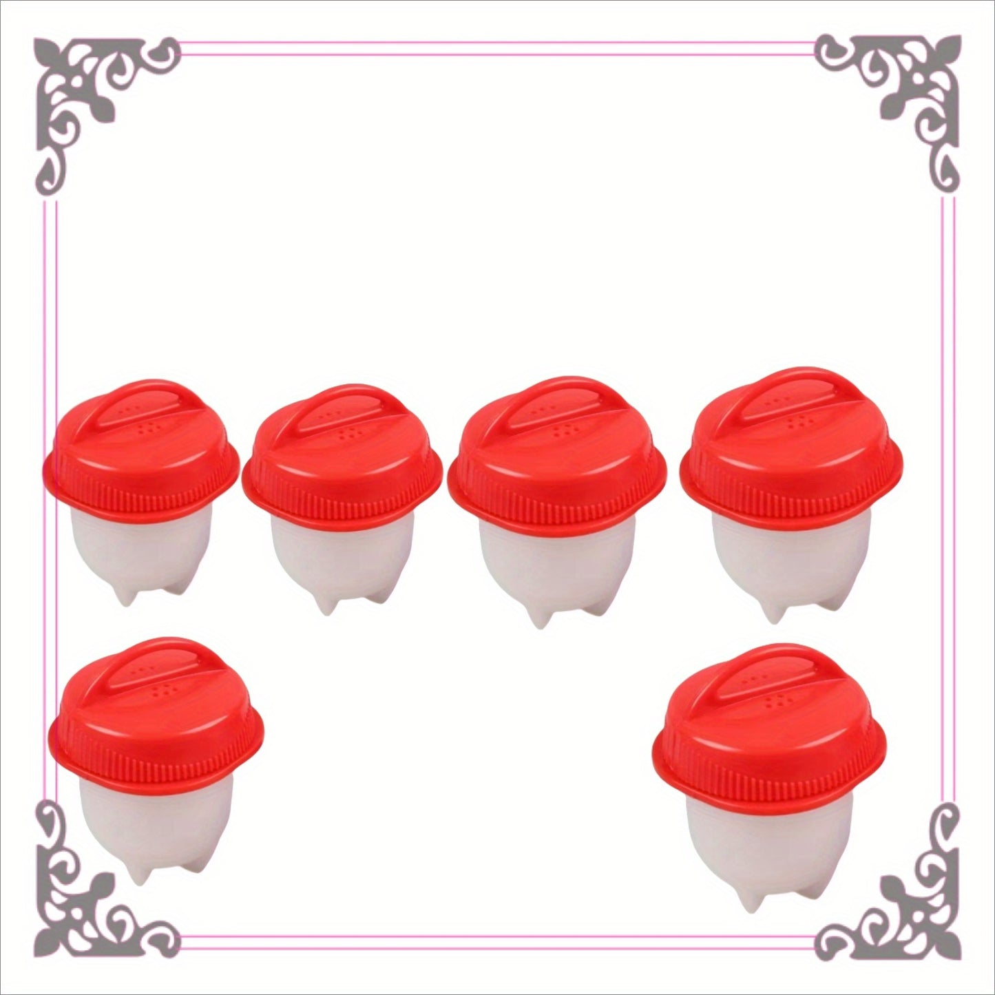 Lot de 6 cuiseurs à œufs antiadhésifs en silicone