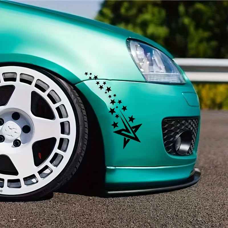 2pcs Car front bumper sports fashion decoration sticker, front and rear bumper scratch cover sticker, car C column fashion sticker, meteor element fashion sticker.