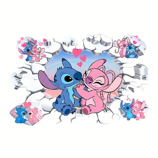 Disney Stitch Waterproof Wall Stickers for Bedroom And Living Room Decoration, Suitable for Ages 18 And Up, Perfect for Christmas, Halloween, Back-To-School Season, Graduation Season, New Year Gifts, And Birthday Presents. - Topdecheztop.fr