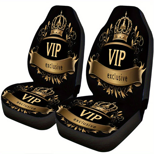 Lot de 2 housses de siège auto VIP exclusives à imprimé couronne