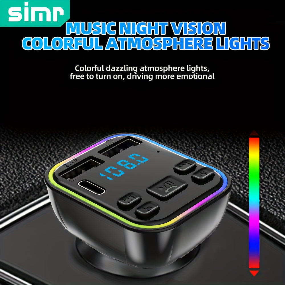 Lecteur MP3 de voiture avec transmetteur FM sans fil, charge rapide USB