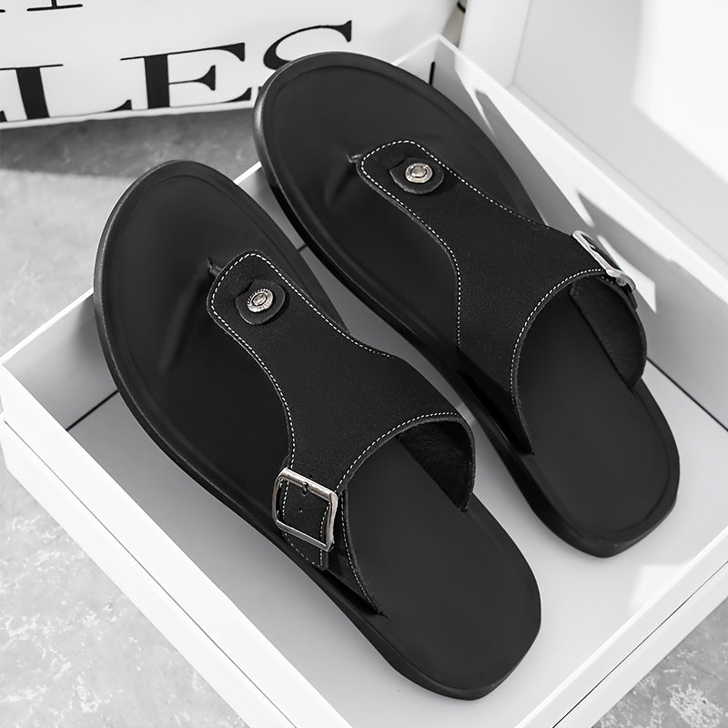 Sandales en PU couleur unie pour homme – Tongs