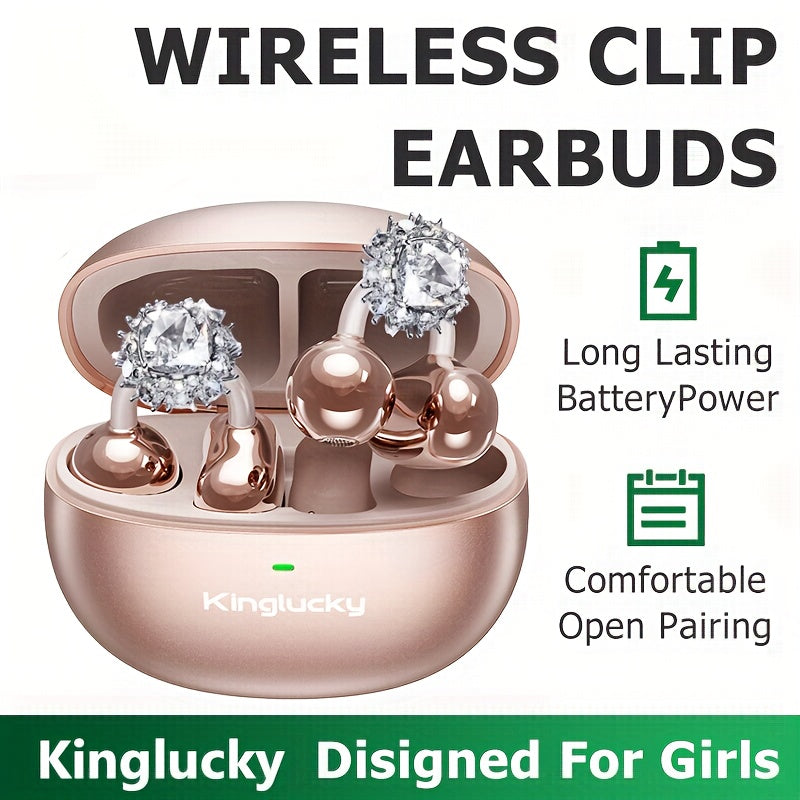 Écouteurs à clip Kinglucky, écouteurs ouverts sans fil, boucles d'oreilles