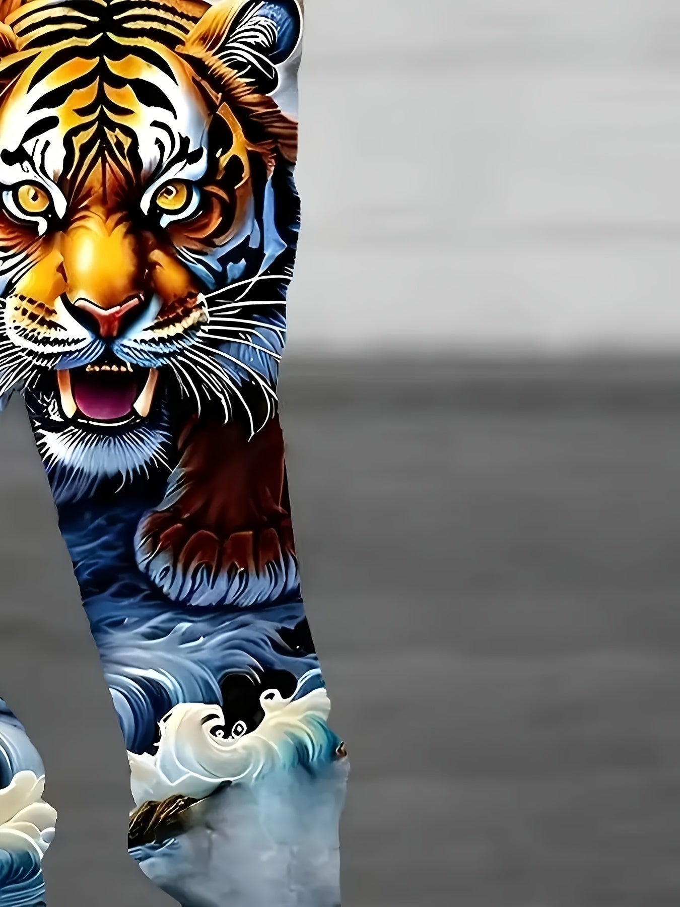 Pantalon décontracté pour homme à imprimé rétro tigre
