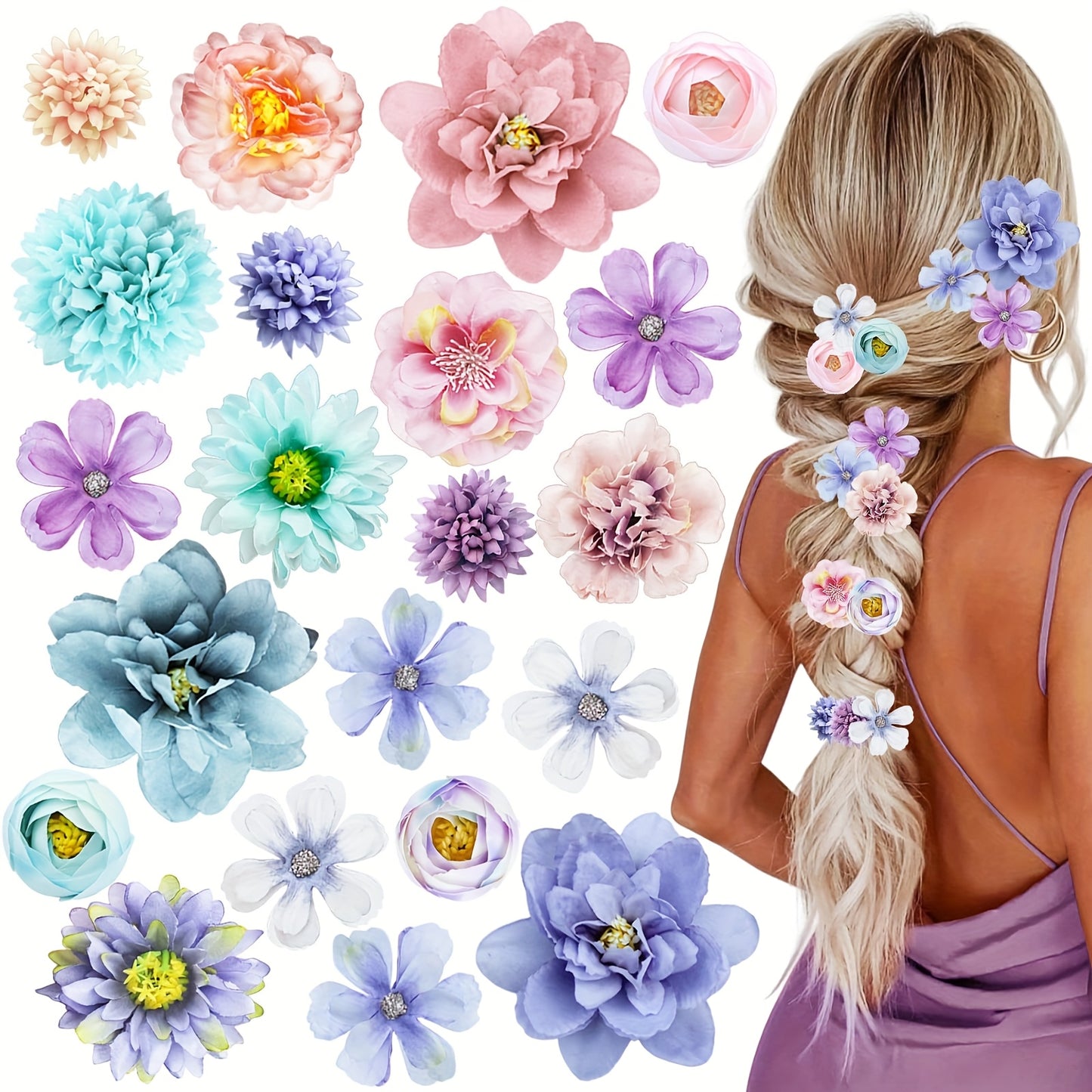 21 pinces à cheveux bohèmes - Accessoires pour cheveux hawaïens - Topdecheztop.fr