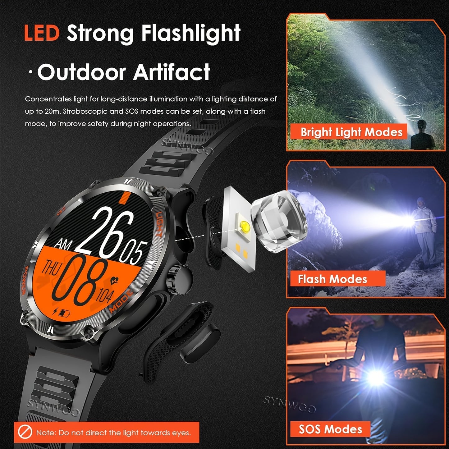 Montre connectée SYNWOO étanche IPX-8 pour hommes - Topdecheztop.fr