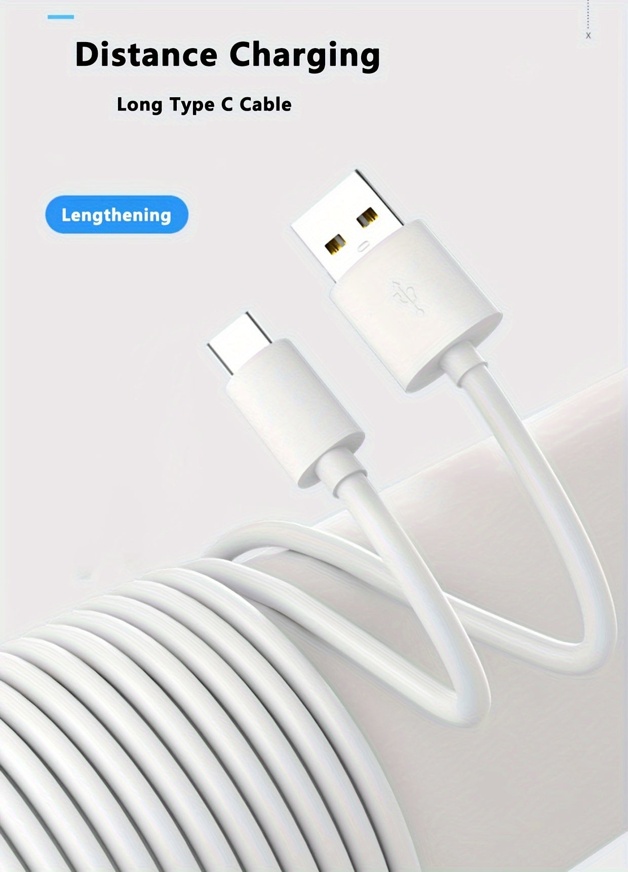 Câble USB Type-C extra long pour recharge rapide